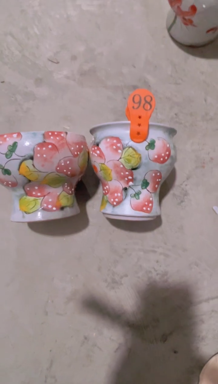 摆件文*98陶花岛花盆罐—手工痕迹默认，大小会有1-2公分误差