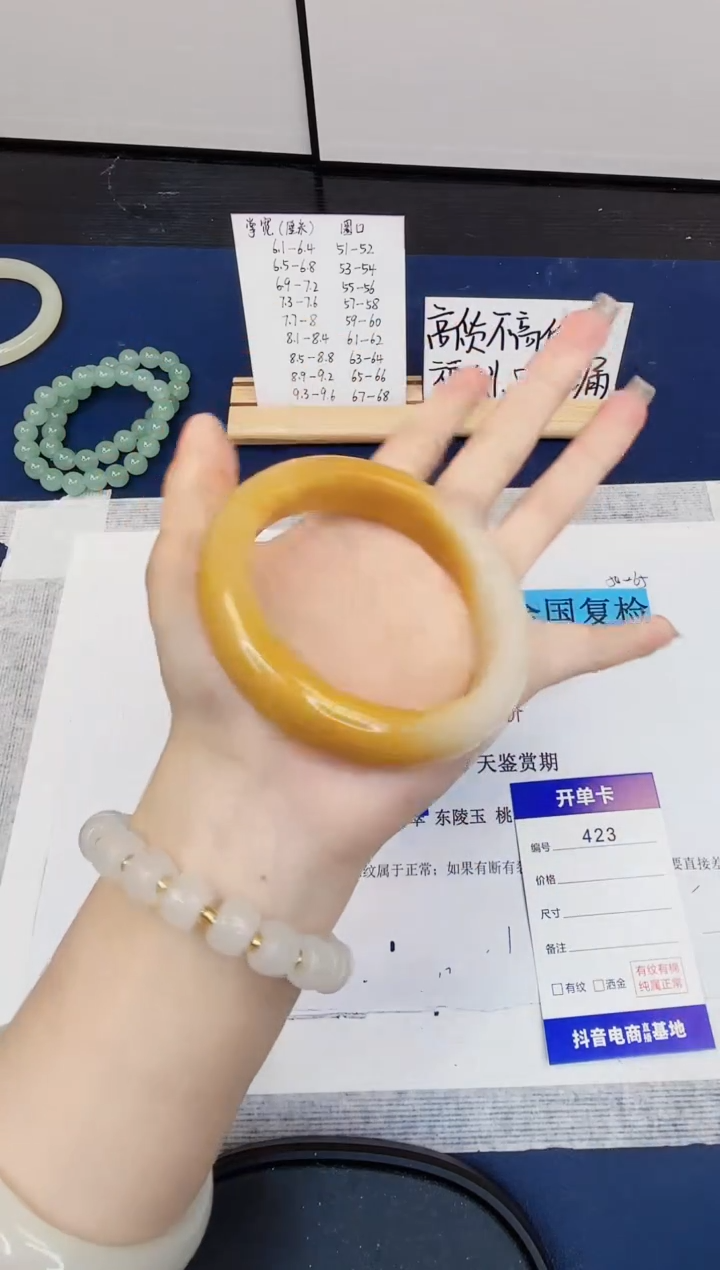 【闪购商品】石英质玉手镯未镶嵌423-财气镯-圈口63