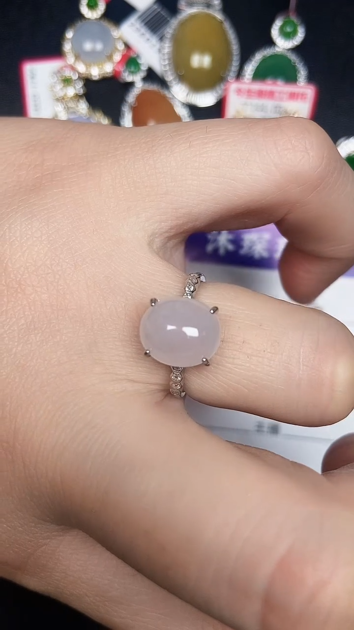 银S925镶嵌戒指翡翠8500