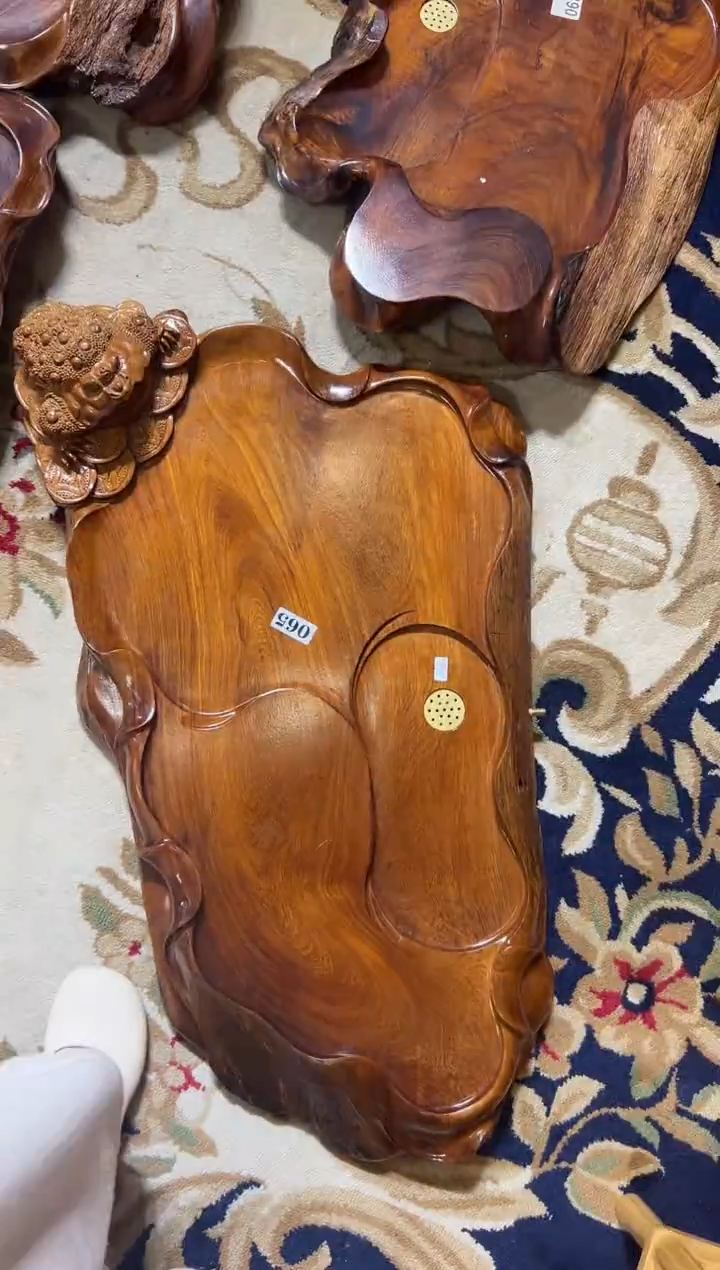 【闪购商品】大果紫檀（缅甸花梨）茶盘065