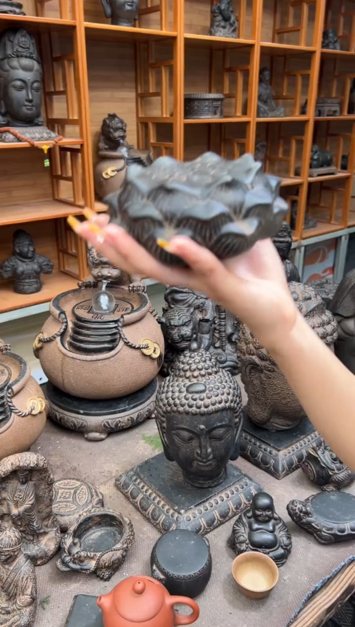 陶土【火山泥】莲蓬实心底座