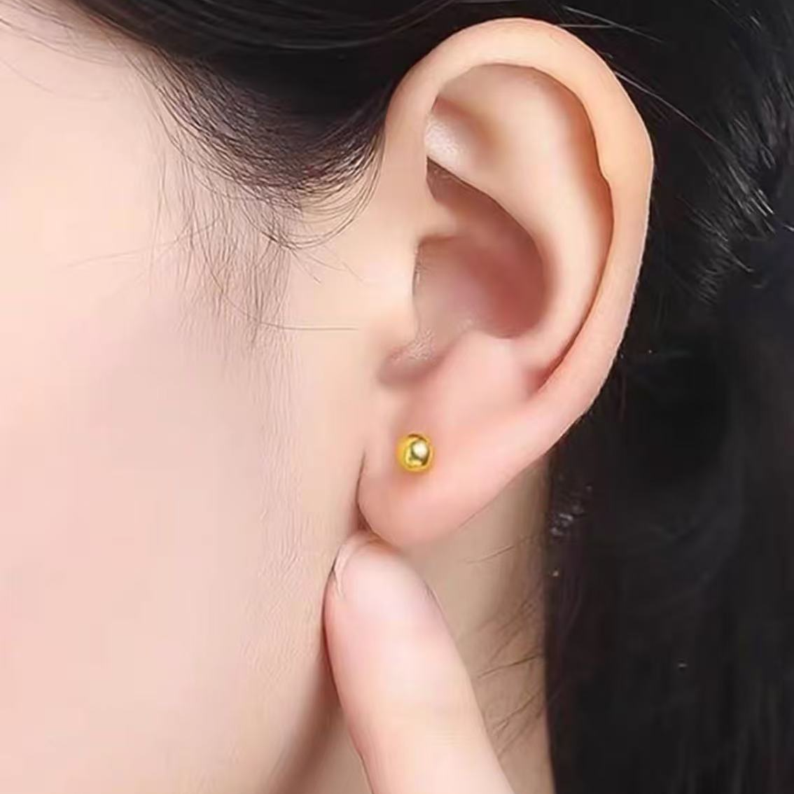 铜合金耳饰 豆豆耳钉0.7g送2对耳堵 时尚气质款经典不过时