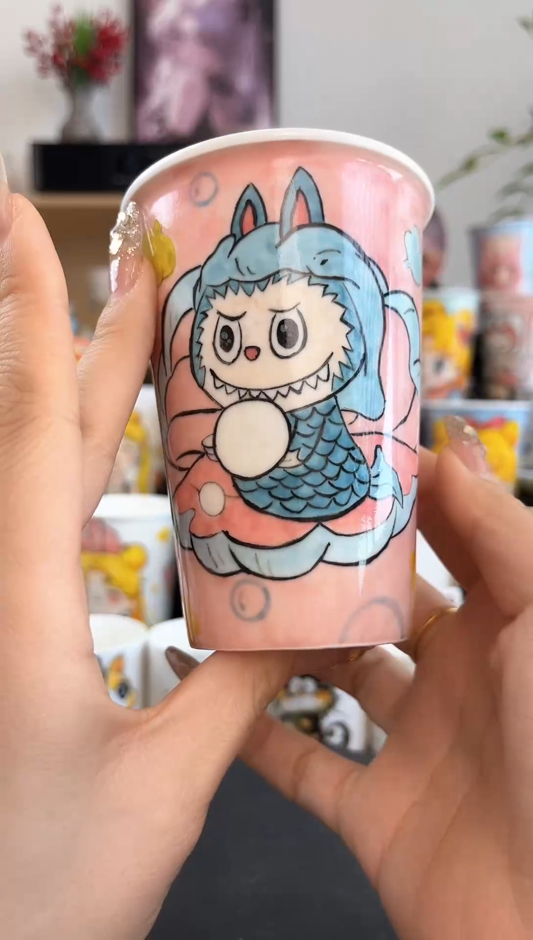 【闪购商品】摆件手工手绘陶瓷小杯杯