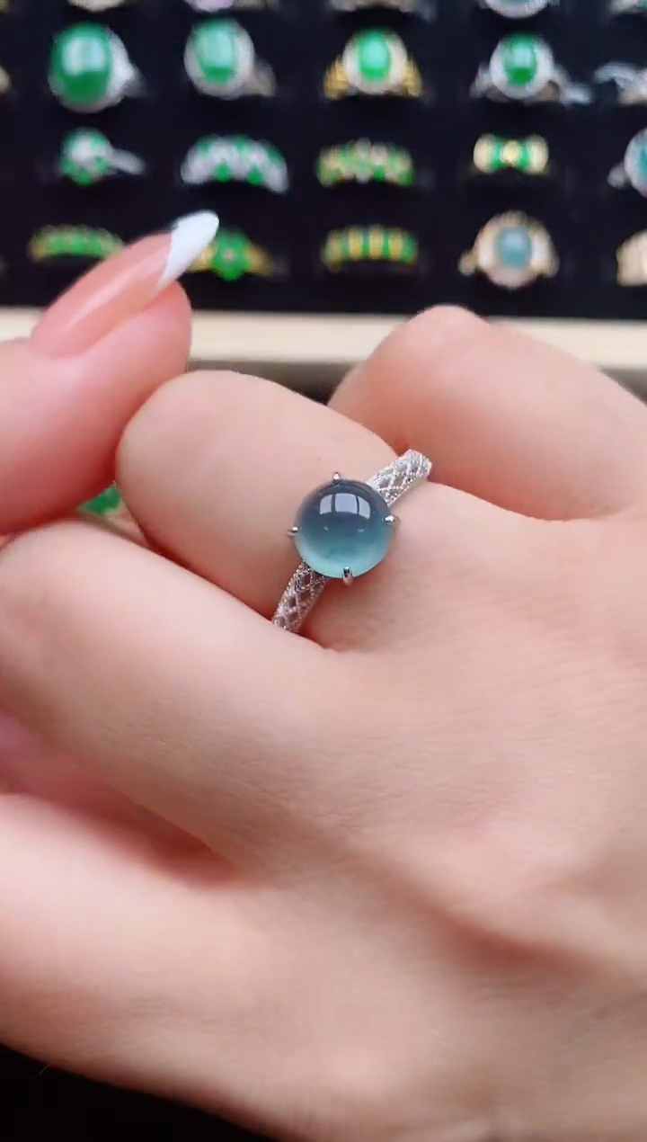 【闪购商品】翡翠戒指银S925镶嵌32312