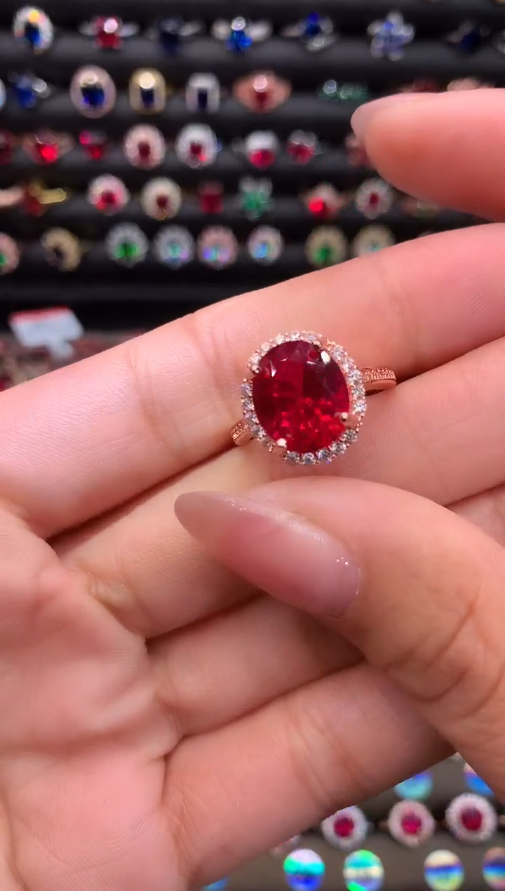 【闪购商品】红宝石戒指银S925镶嵌1012