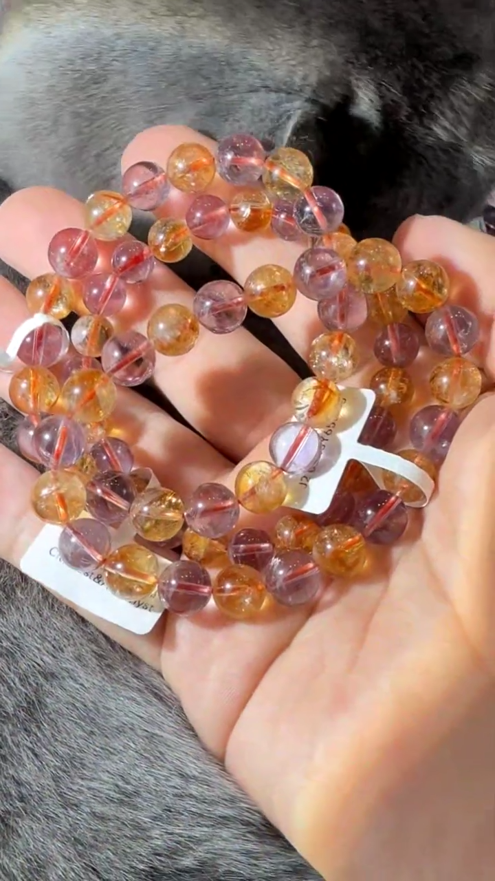 【闪购商品】水晶手链未镶嵌紫水晶黄水晶  多样性发其一