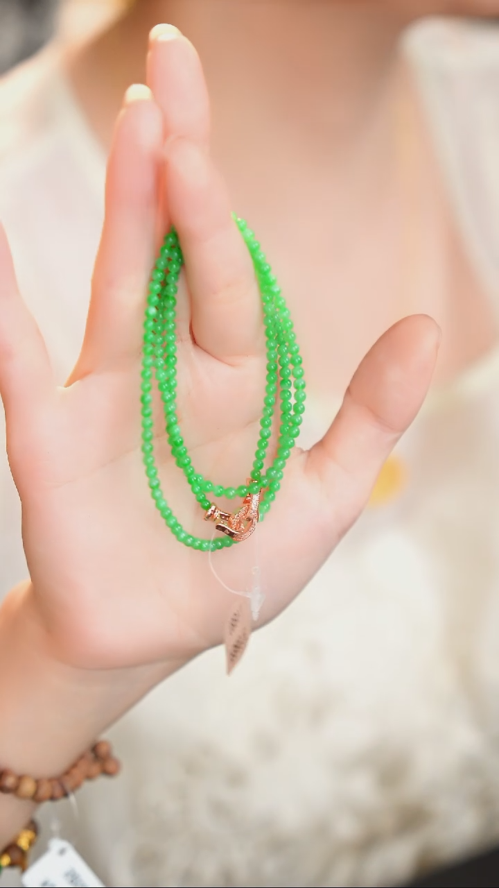 未镶嵌手串翡翠43珠链|9800+0