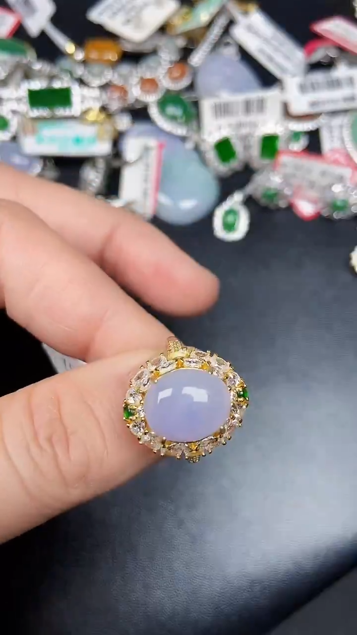 银S925镶嵌戒指翡翠2810