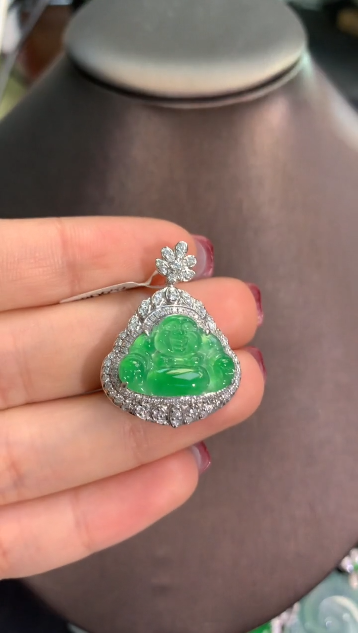 【闪购商品】翡翠吊坠(不含链)18K金镶嵌吊坠