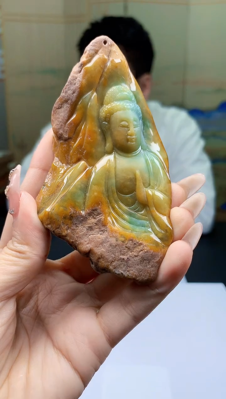 【闪购商品】定制翡翠未镶嵌5028ty-毛货挂件138赠底座