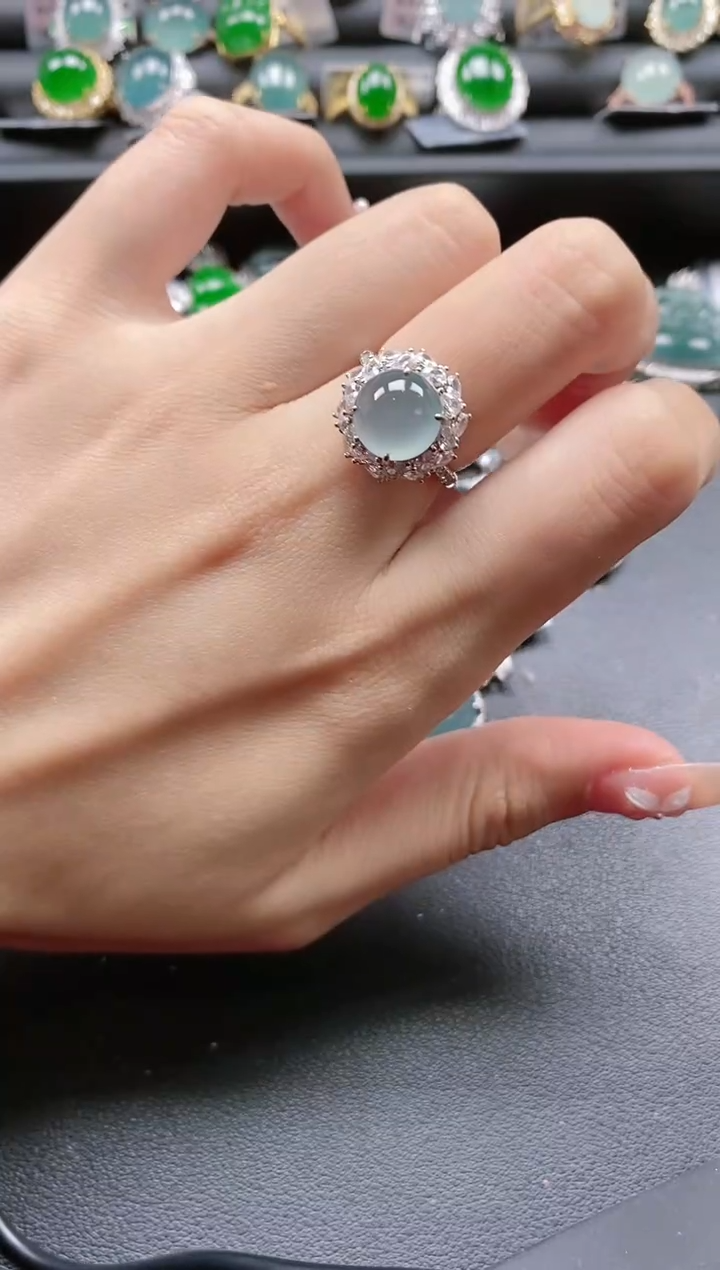 【闪购商品】翡翠戒指银S925镶嵌51151