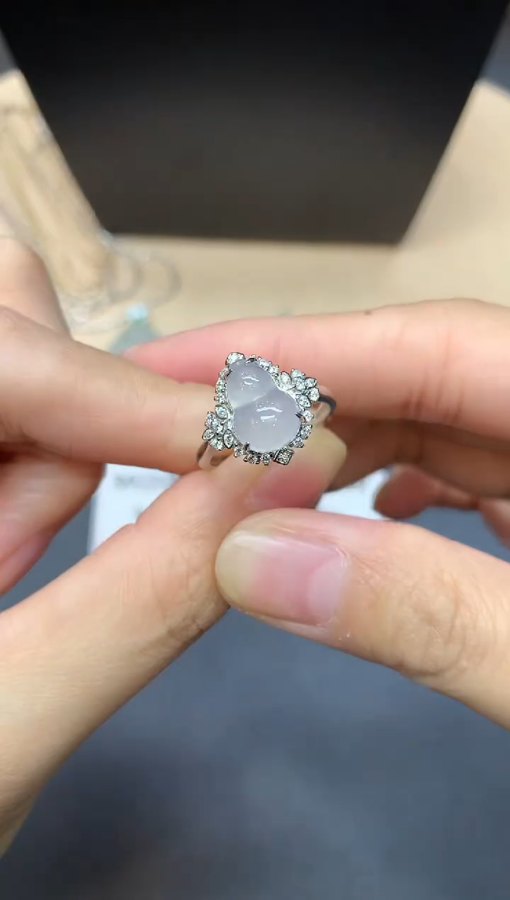 【闪购商品】翡翠戒指银S925镶嵌葫芦【多样性发其一】