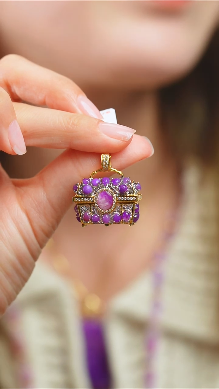 苏纪石（舒俱来）18K金镶嵌吊坠(不含链)深**阑2