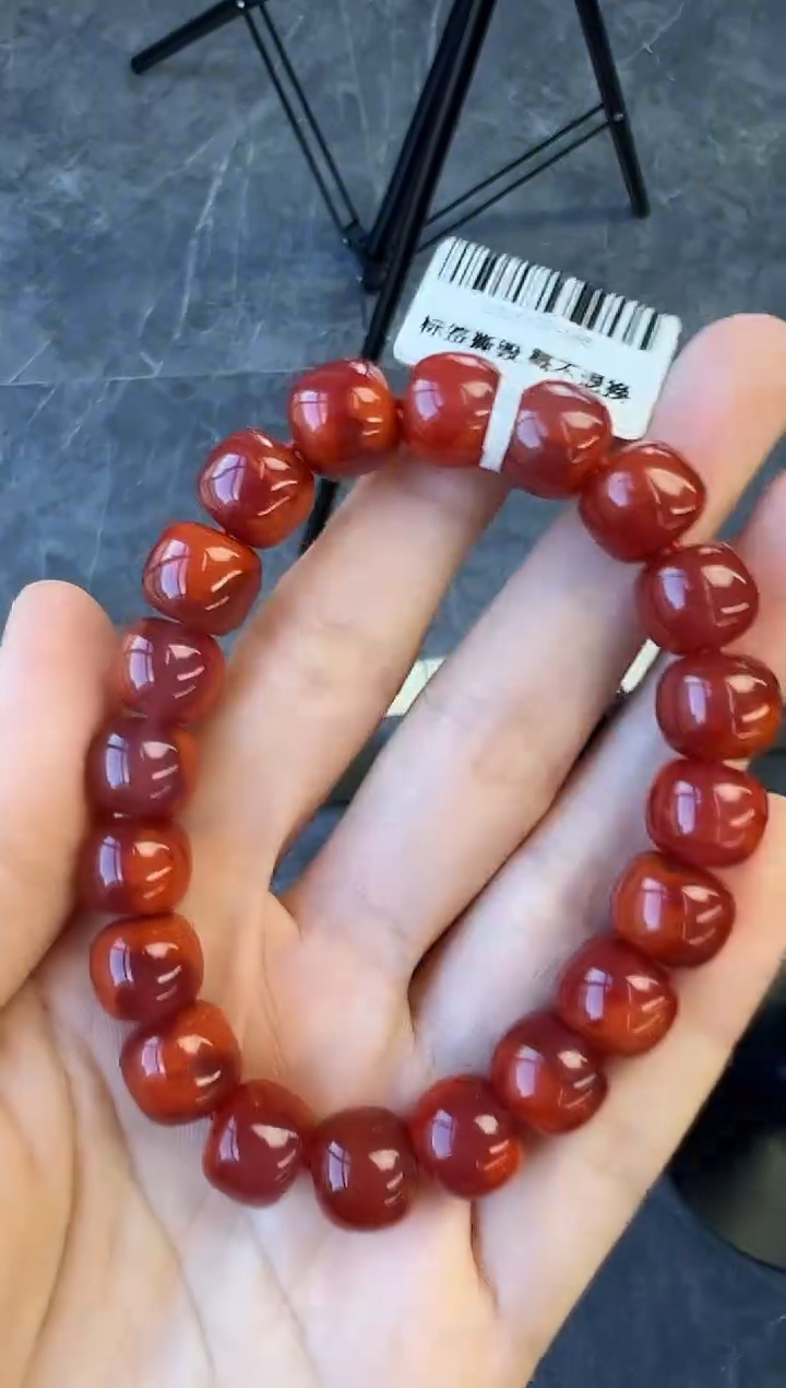 未镶嵌手链南红玛瑙A4牛血红南红手串10mm+