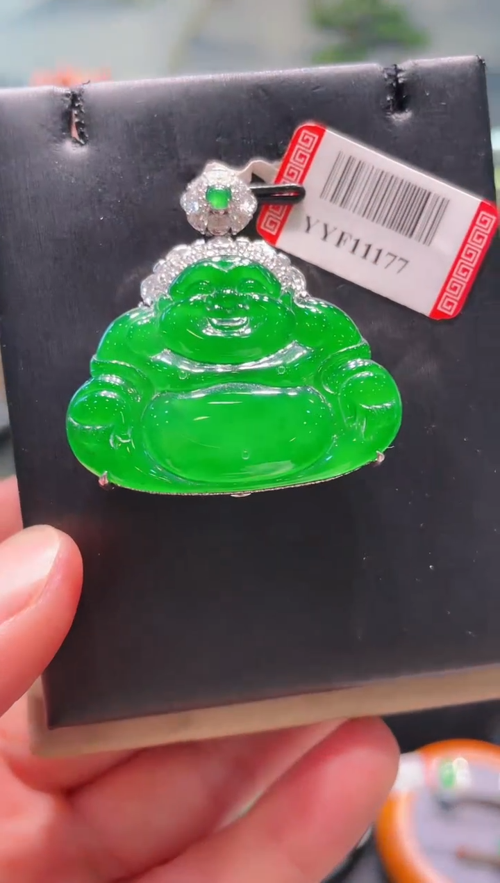 【闪购商品】翡翠颈饰18K金镶嵌A38天然A货翡翠