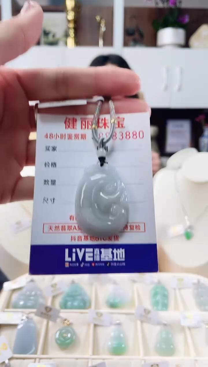【闪购商品】翡翠颈饰未镶嵌天然缅甸翡翠 如意(一物一证)