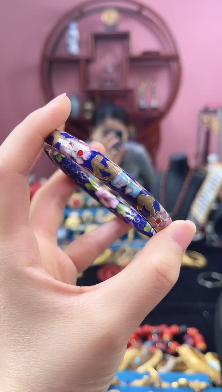 非遗 景泰蓝 公主镯 宝蓝 细 59