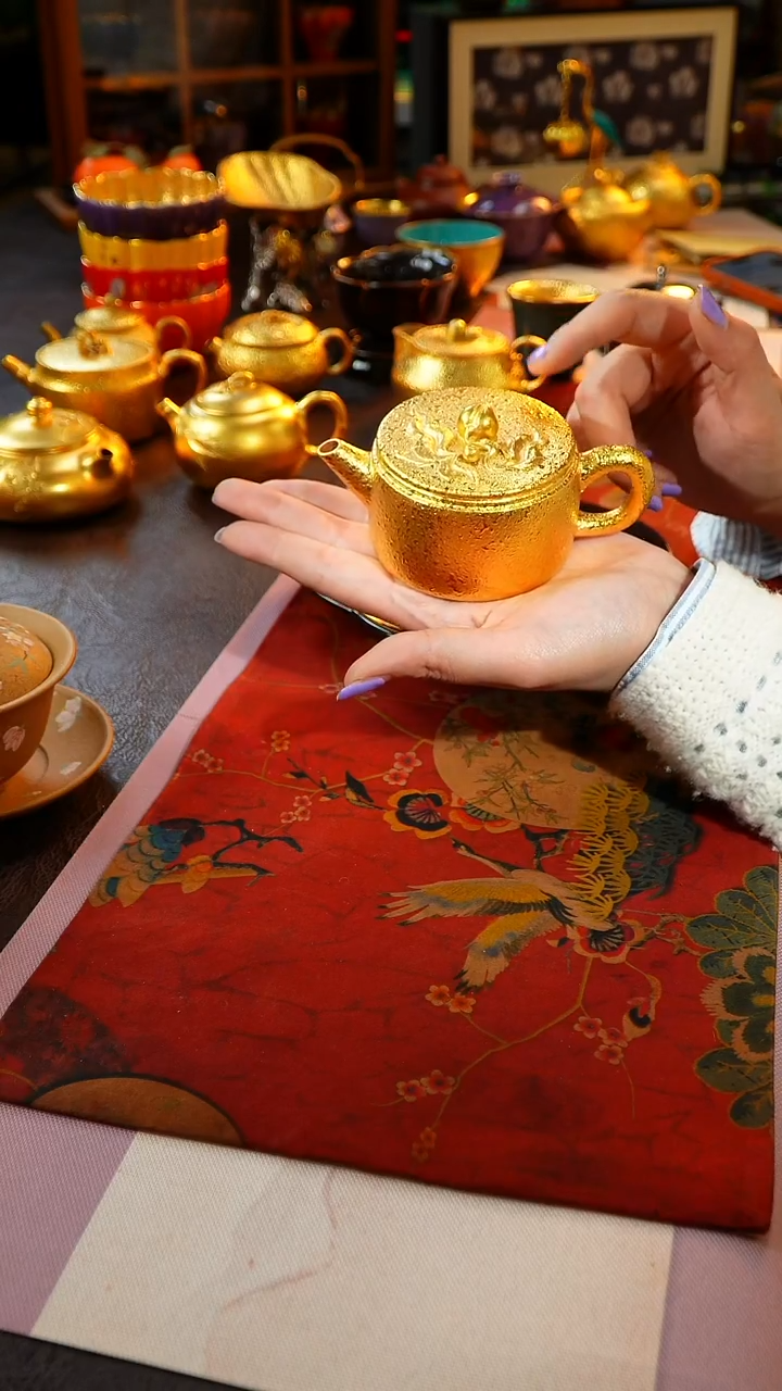 茶杯紫砂叶*【宜景窑系列】金壶