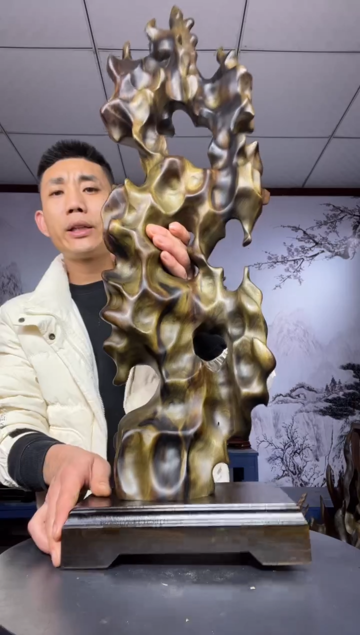 金丝楠木雕款蔡*金丝楠木工艺品摆件