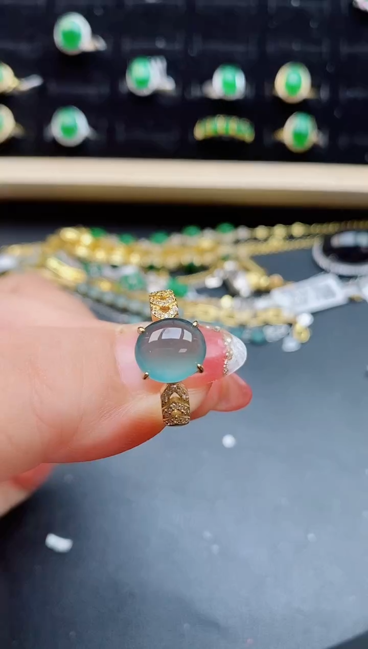 【闪购商品】翡翠戒指银S925镶嵌50850