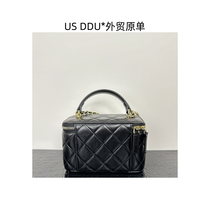 X 黑色化妆盒带挂件手提单肩包TA0447/H001