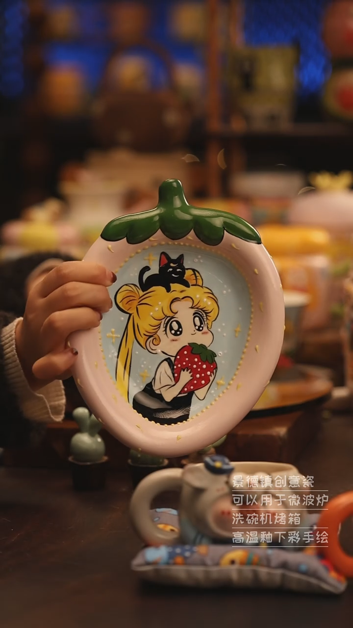 陶瓷景德镇可爱陶瓷釉下彩绘设计师款