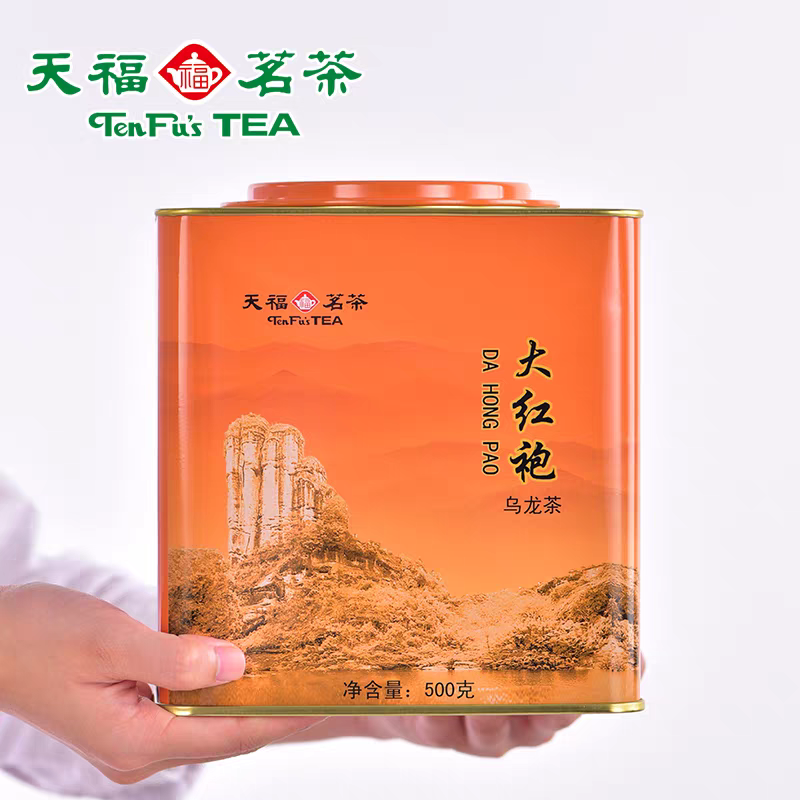 天福茗茶武夷山大红袍乌龙茶茶叶大罐散茶中高端茶叶礼