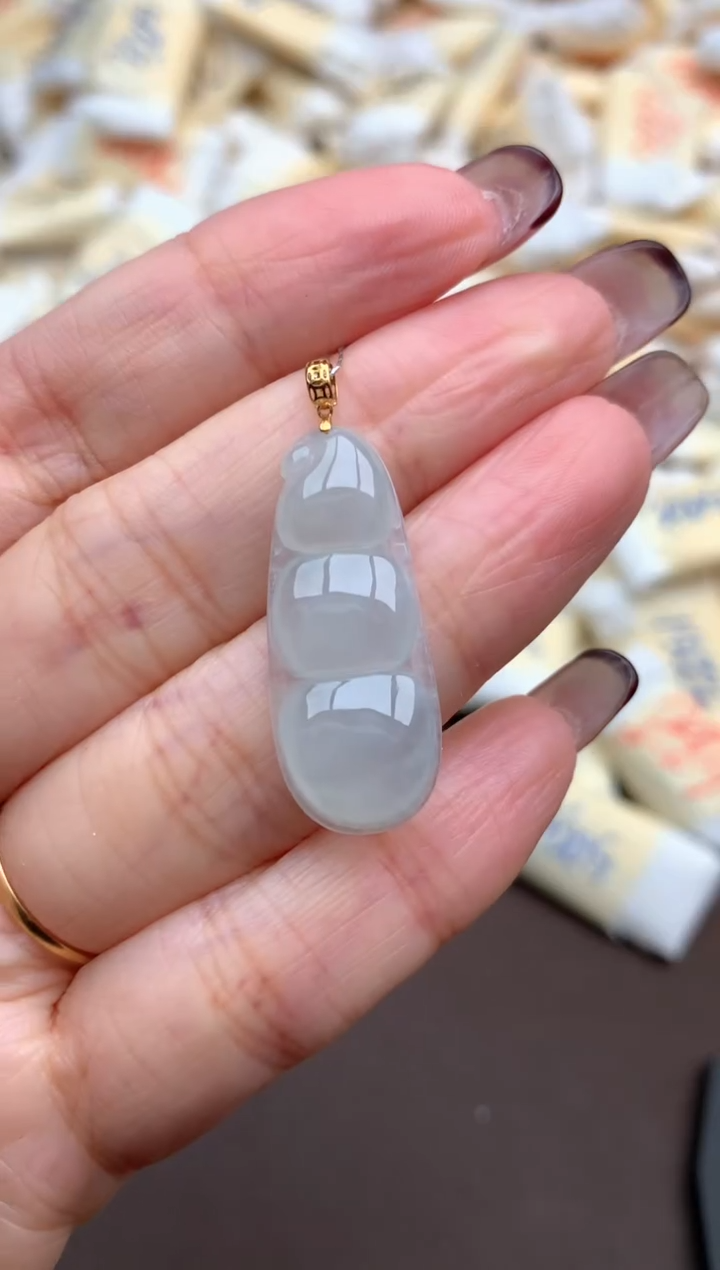 【闪购商品】翡翠挂件18K金镶嵌一