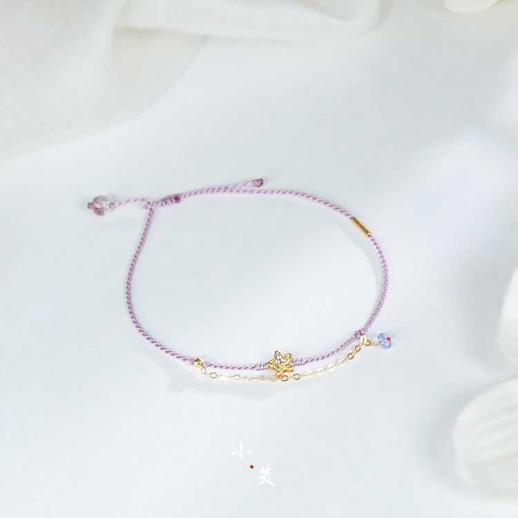 18K金幸运星五角星流苏手绳（多样性发）G90034