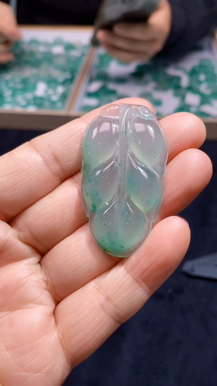 【闪购商品】石英质玉颈饰银S925镶嵌天然A货非洲翠