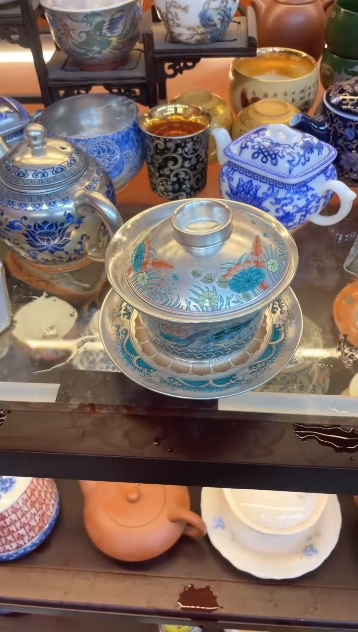 【闪购商品】@@@@@@@@@@@@鱼藻纹银盖碗