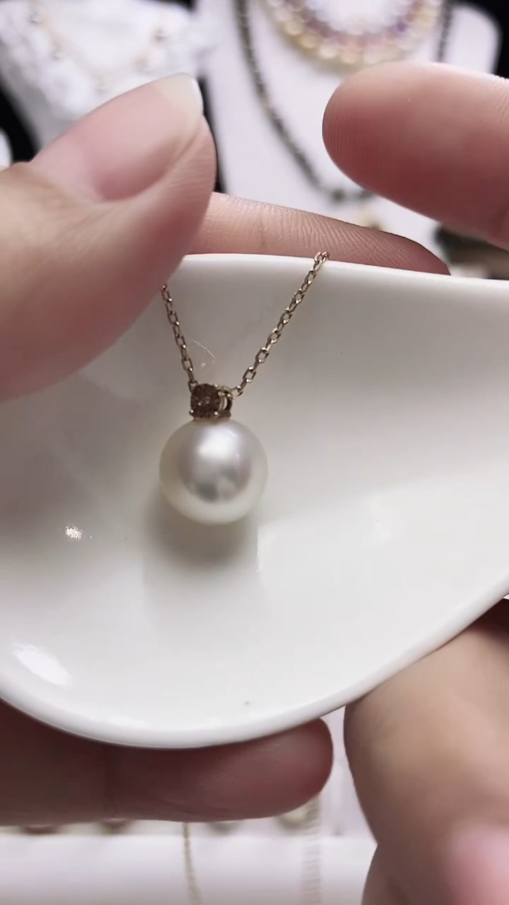【闪购商品】海水珍珠颈饰18K金镶嵌澳白珍珠吊坠