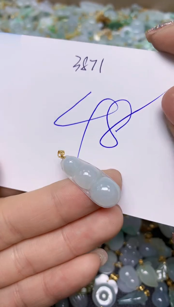 【闪购商品】翡翠挂件18K金镶嵌 天然翡翠A货