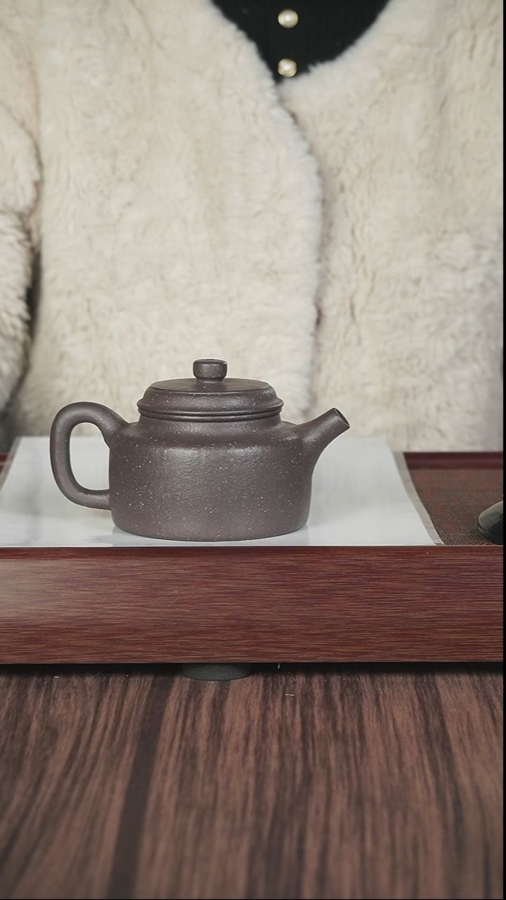 【闪购商品】紫砂茶壶xj  粗砂天青 德钟
