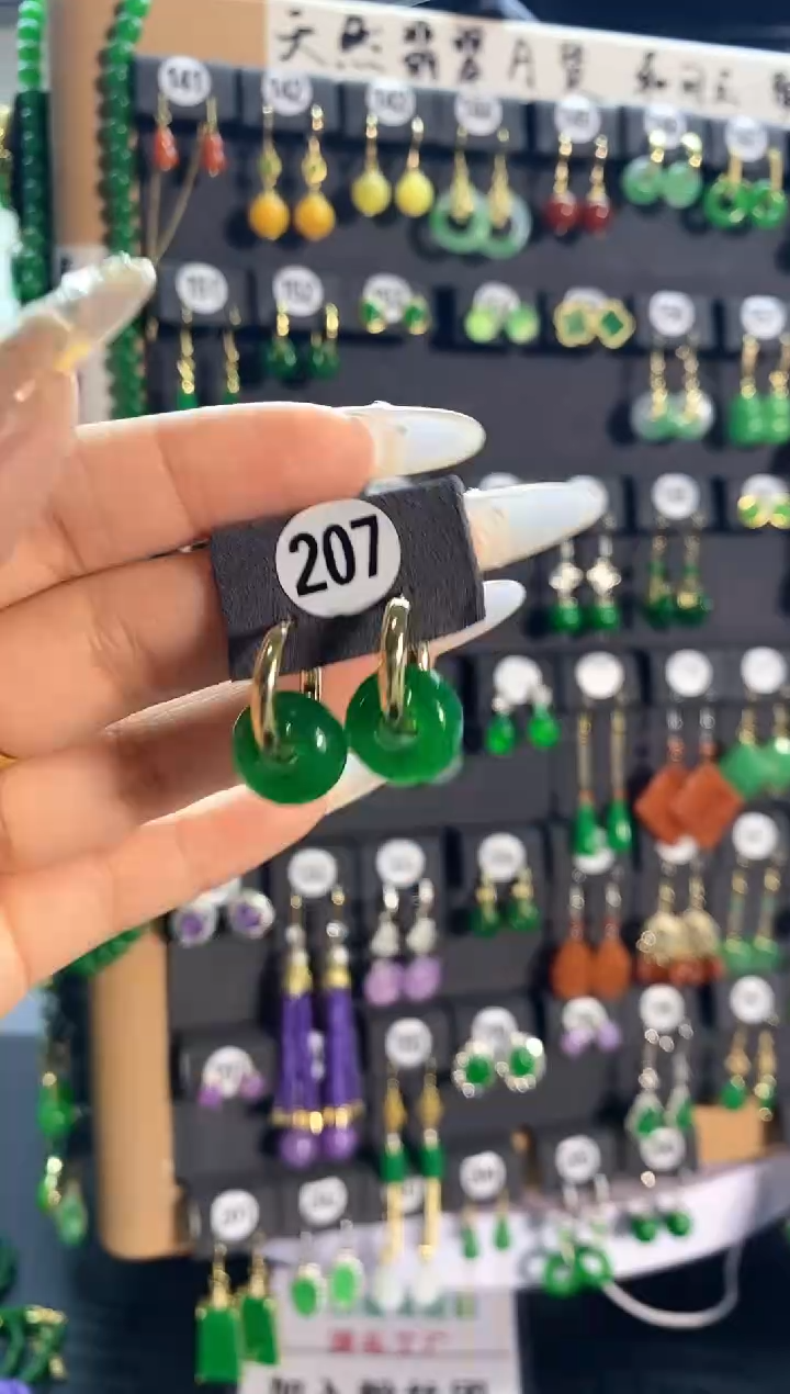 【闪购商品】翡翠耳饰银S925镶嵌207.....