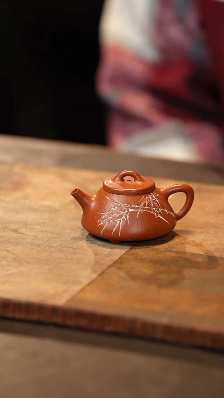 【闪购商品】【有茶器】紫砂刻纹石瓢  