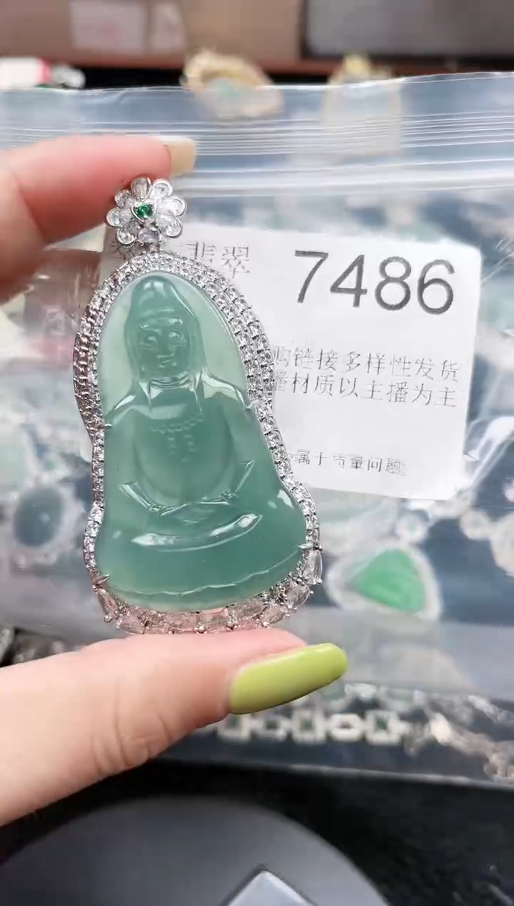 【闪购商品】翡翠颈饰未镶嵌7486赠皮绳