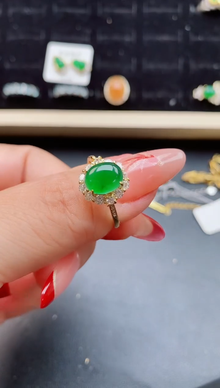【闪购商品】翡翠戒指银S925镶嵌50800