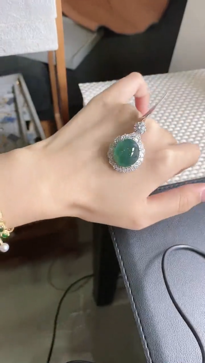 【闪购商品】翡翠戒指银S925镶嵌51511