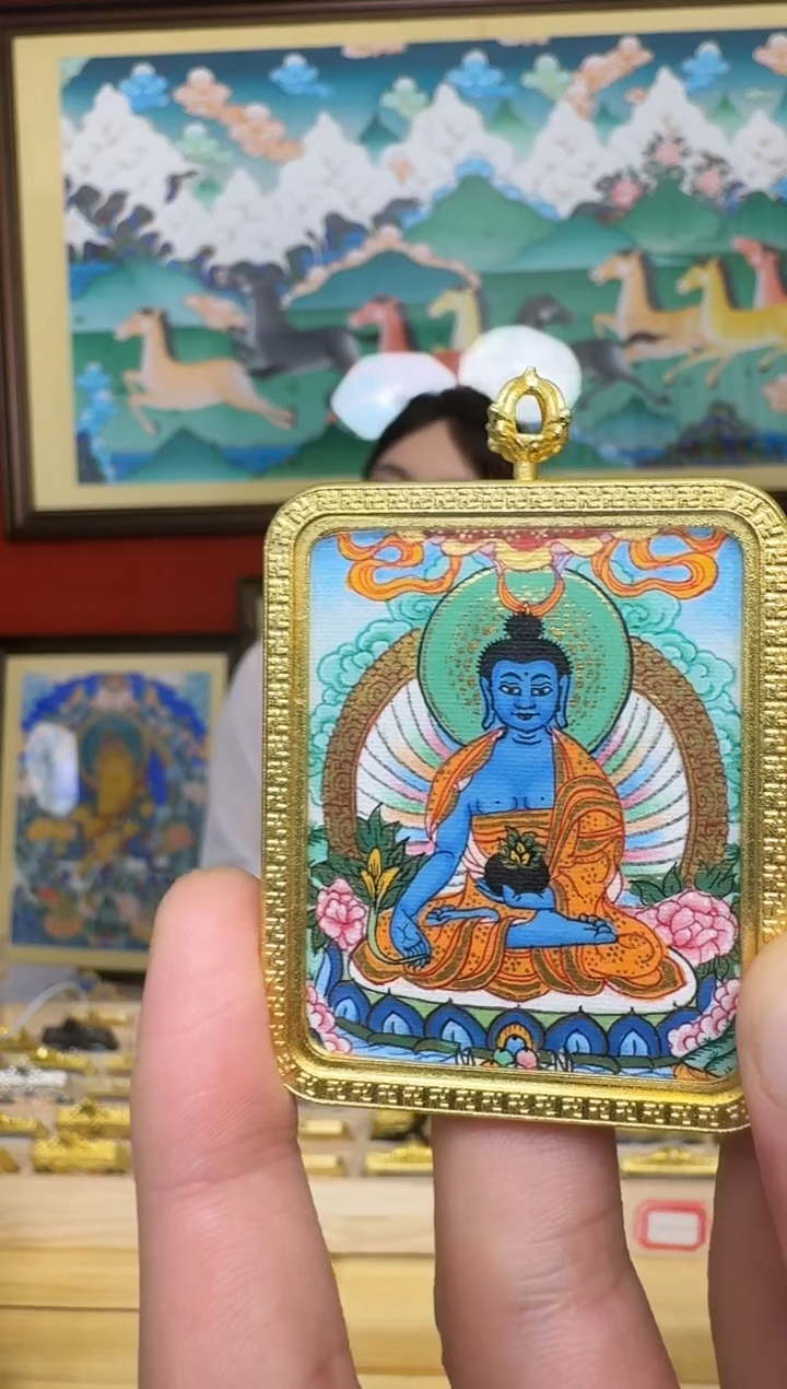 吊坠药老师-热贡纯手绘周毛