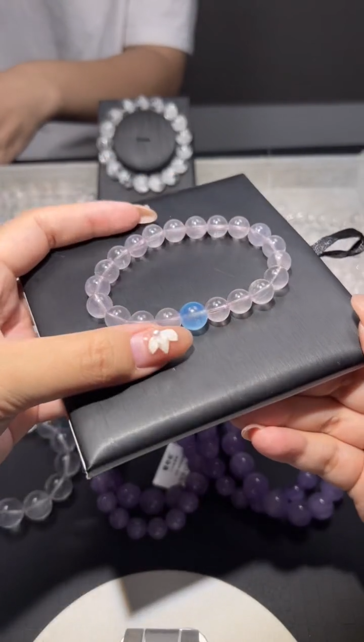 未镶嵌手链水晶粉水晶9mm手串