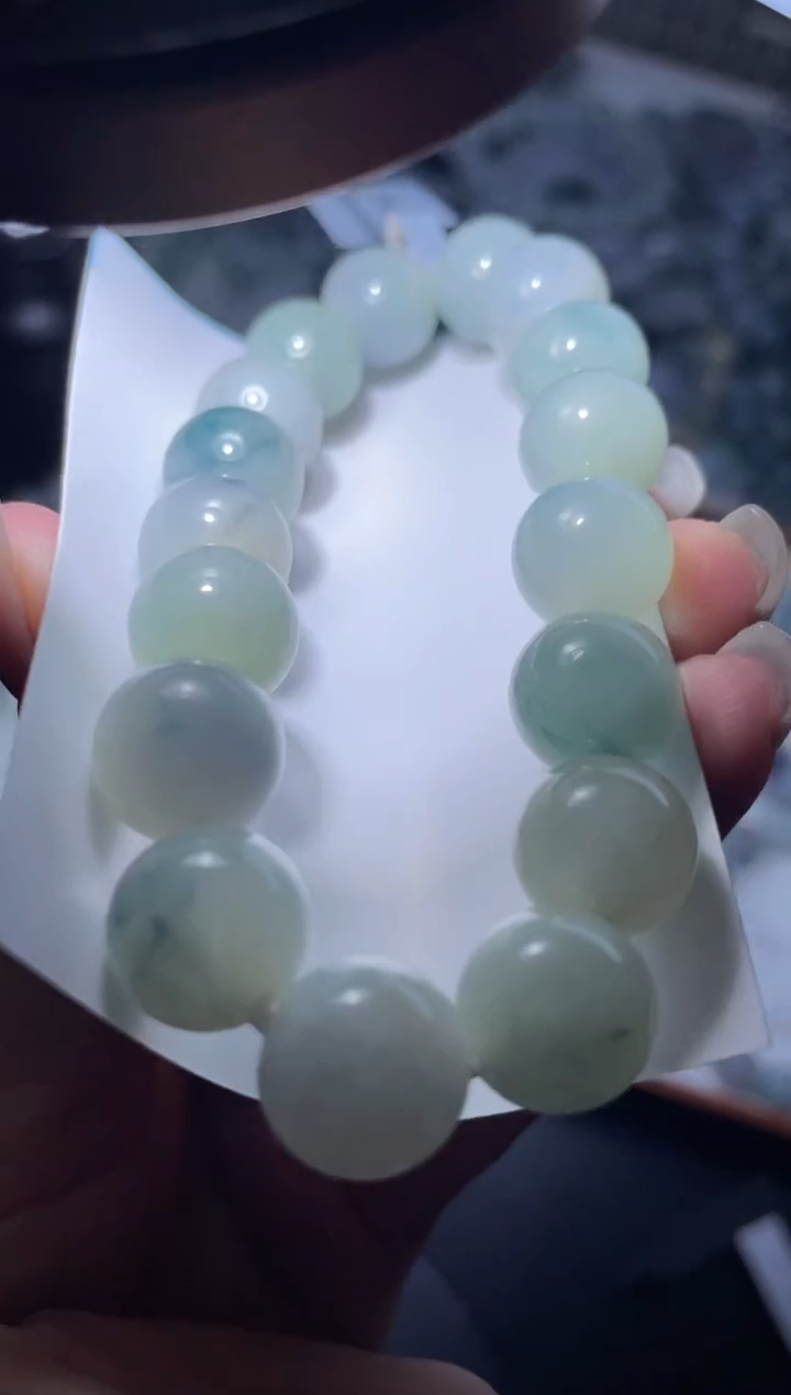 【闪购商品】定制翡翠未镶嵌天然缅甸A货翡翠手串62尺寸卡12.1