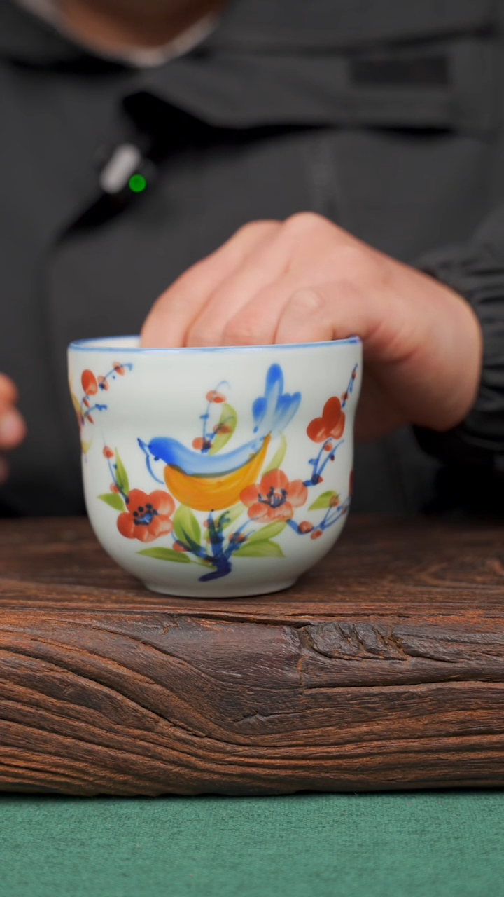 【闪购商品】瓷片85景德镇杯釉下手工手绘瓷器