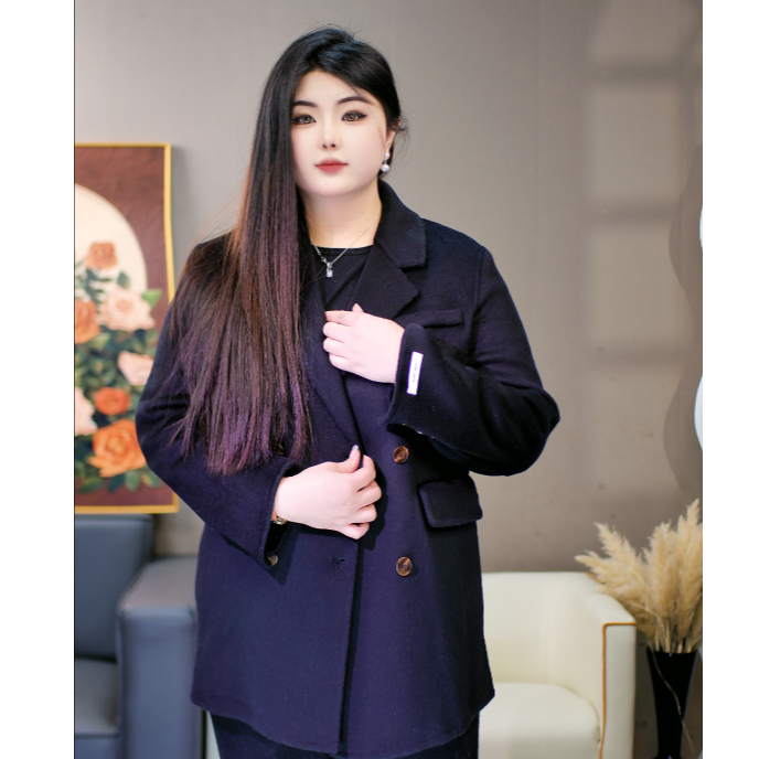 2025秋冬款中款港风保暖双面羊毛外套大衣2506