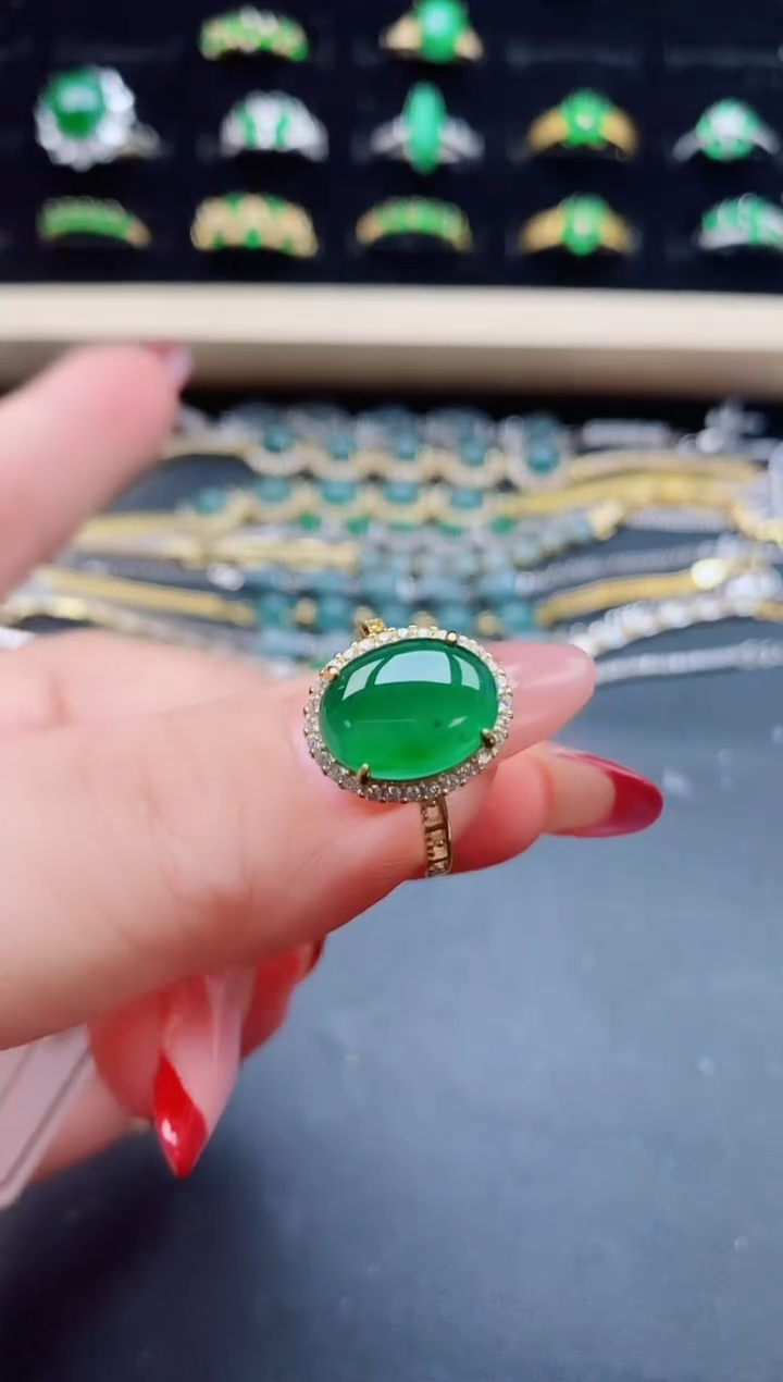【闪购商品】翡翠戒指银S925镶嵌21321
