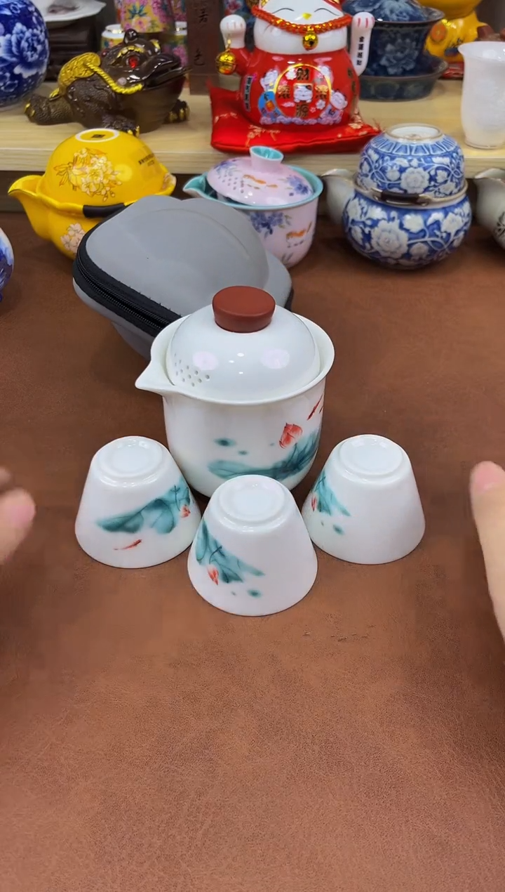 陶瓷茶具摆件旅行套组