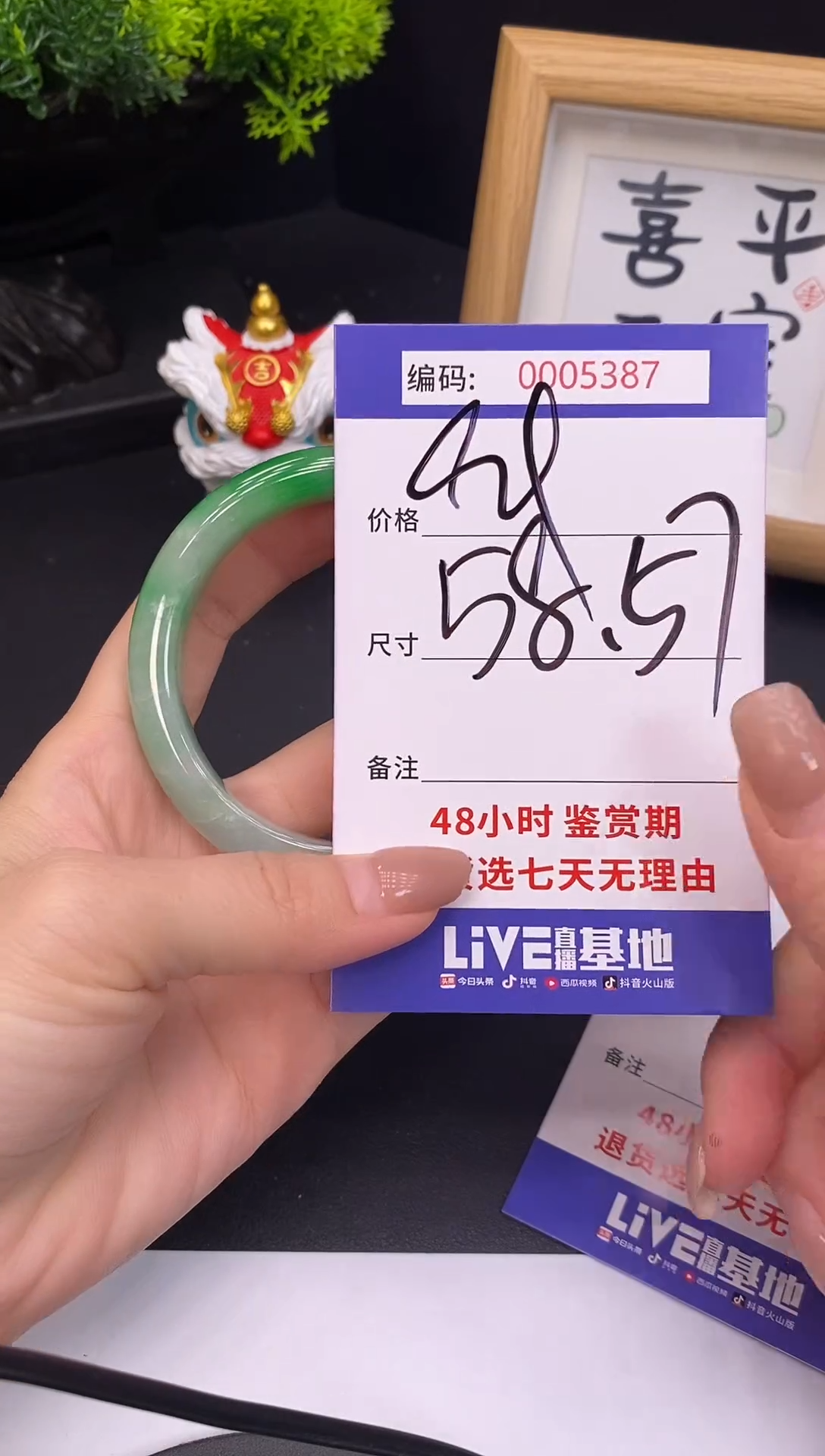 未镶嵌手镯翡翠0005387