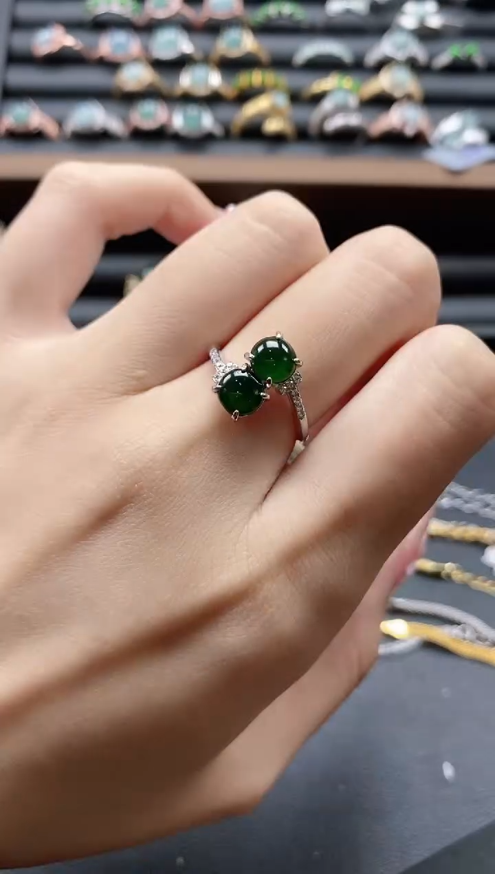 【闪购商品】翡翠戒指银S925镶嵌51151