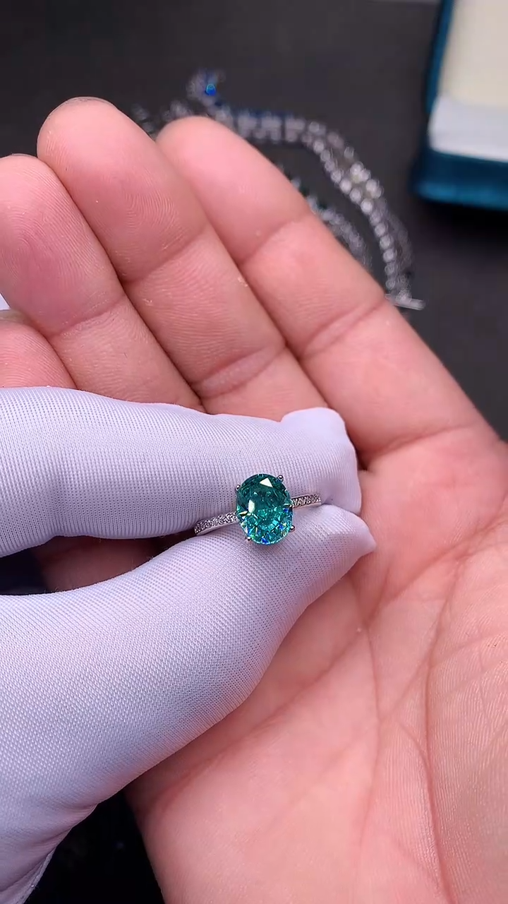 【闪购商品】帕拉依巴碧玺戒指银S925镶嵌.......