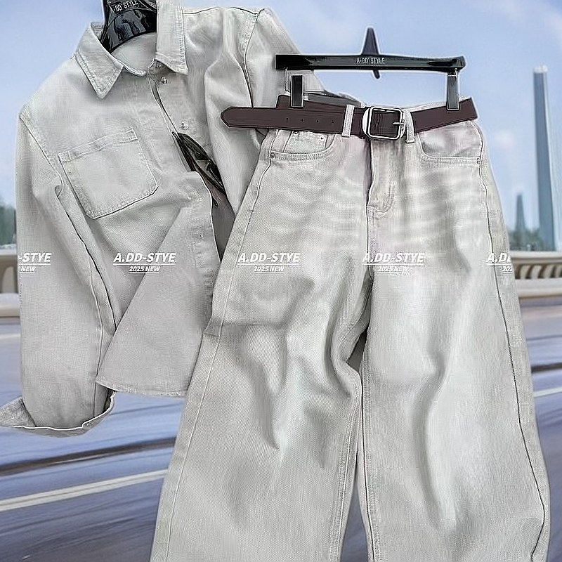 印染简约牛仔套装